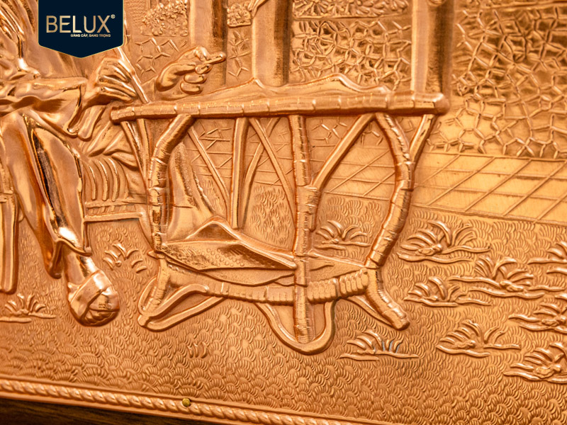 Tranh Bác Hồ bằng đồng đỏ 31x24cm